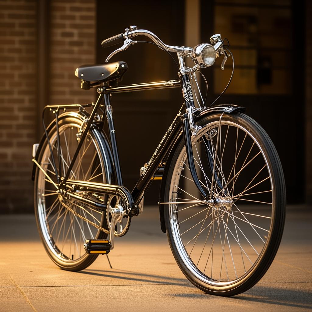 Beautifully restored bicycle after restoration