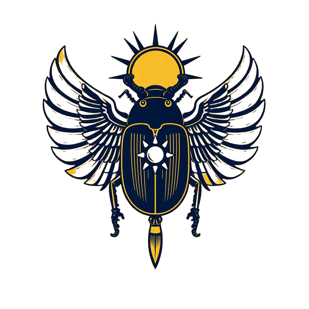 Winged scarab emblem